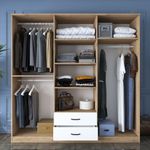 Casa si Gradina - Mobilier - Dulapuri si sifoniere - Sifoniere - Sifonier, Hanah Home, pal melaminat, nuc alb, 210x210x51.5 cm - Infinity.ro