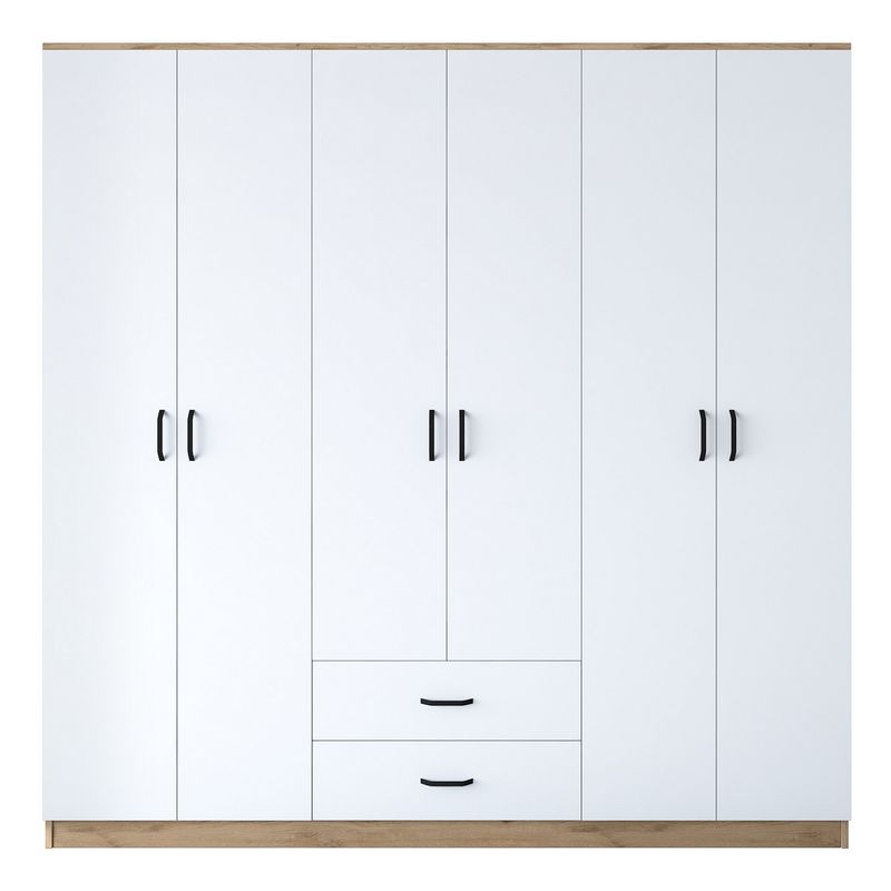 Casa si Gradina - Mobilier - Dulapuri si sifoniere - Sifoniere - Sifonier, Hanah Home, pal melaminat, nuc alb, 210x210x51.5 cm - Infinity.ro