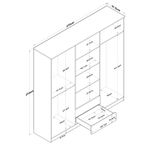 Casa si Gradina - Mobilier - Dulapuri si sifoniere - Sifoniere - Sifonier, Hanah Home, pal melaminat, nuc alb, 210x210x51.5 cm - Infinity.ro