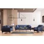 Casa si Gradina - Mobilier - Canapele si coltare - Canapele - Canapea 2 locuri, Hanah Home, lemn de fag si pal, albastru, 160x67x95 cm - Infinity.ro