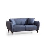 Casa si Gradina - Mobilier - Canapele si coltare - Canapele - Canapea 2 locuri, Hanah Home, lemn de fag si pal, albastru, 160x67x95 cm - Infinity.ro