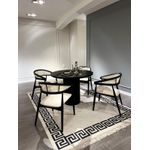 Casa si Gradina - Mobilier - Seturi de mobilier - Seturi mese si scaune - Set masa si scaune, Hanah Home, lemn de fag, alb-negru, masa 100x75x100 cm, 4 scaune - Infinity.ro