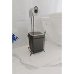 Casa si Gradina - Sanitare - Suporturi si accesorii baie - Suporturi baie - Suport hartie igienica, Hermia, metal, negru, 55x44x23 cm - Infinity.ro