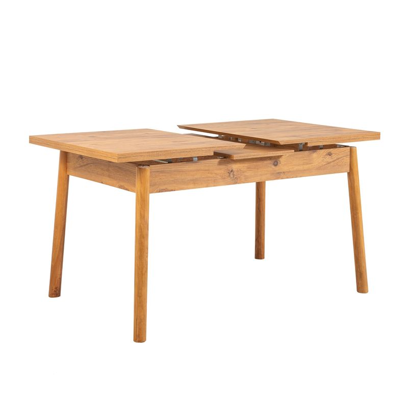 Casa si Gradina - Mobilier - Seturi de mobilier - Seturi mese si scaune - Set masa extensibila si scaune, Hanah Home, pal melaminat, pin atlantic si gri, 120-153x75x77 cm - Infinity.ro