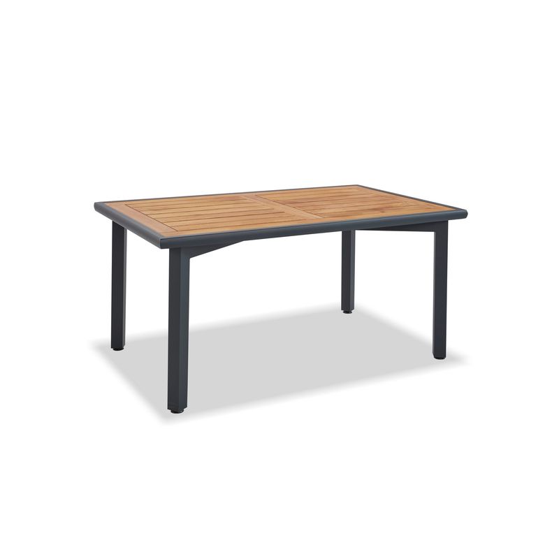 Casa si Gradina - Gradina si terasa - Mobilier exterior - Seturi mobila gradina - Set mobilier de gradina, Hanah Home, aluminiu si lemn iriko, antracit si lemn, masa 155x95x75 cm, 6 scaune - Infinity.ro