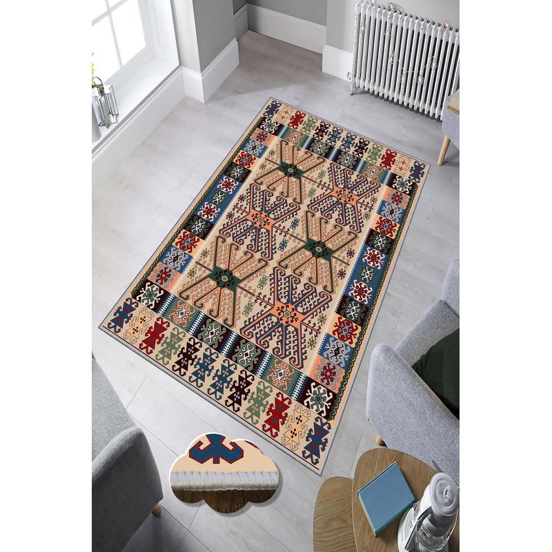 Casa si Gradina - Textile si covoare - Covoare - Covoare casa - Covor pentru hol, Conceptum Hypnose, multicolor, 80x150 cm, 100% poliester, antiderapant, 478HFT1721 - Infinity.ro