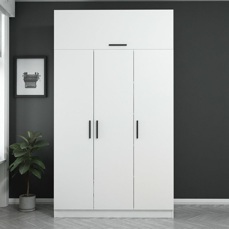 Casa si Gradina - Mobilier - Dulapuri si sifoniere - Sifoniere - Sifonier, Hanah Home, pal melaminat, alb, 135x52x235 cm - Infinity.ro
