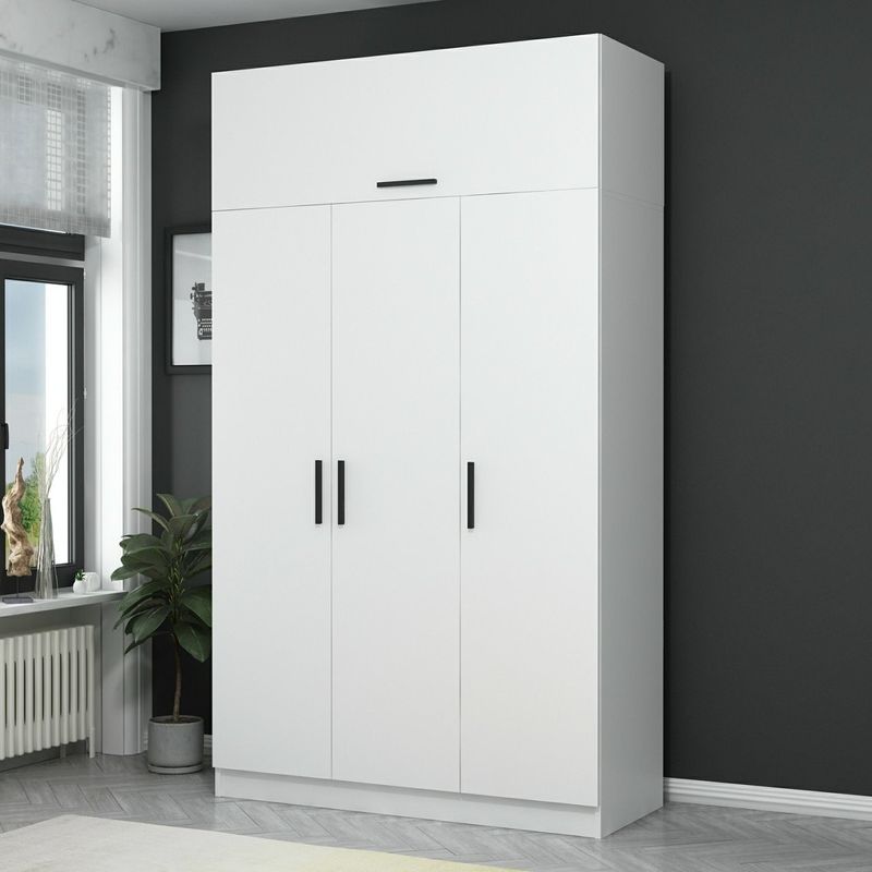 Casa si Gradina - Mobilier - Dulapuri si sifoniere - Sifoniere - Sifonier, Hanah Home, pal melaminat, alb, 135x52x235 cm - Infinity.ro