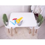 Casa si Gradina - Mobilier - Seturi de mobilier - Seturi mese si scaune - Set masa si scaune pentru copii, Hanah Home, mdf, verde, alb, masa 50x45x60 cm, scaun 30x25x30 cm - Infinity.ro