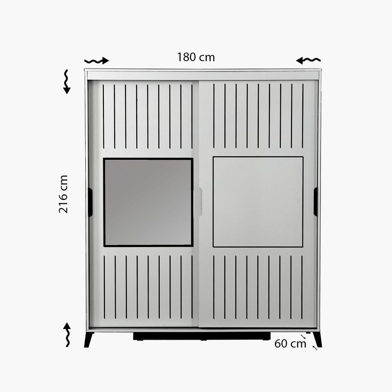 Casa si Gradina - Mobilier - Dulapuri si sifoniere - Sifoniere - Sifonier, Hanah Home, pal melaminat, alb, 180x60x216 cm - Infinity.ro
