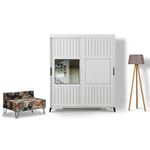 Casa si Gradina - Mobilier - Dulapuri si sifoniere - Sifoniere - Sifonier, Hanah Home, pal melaminat, alb, 180x60x216 cm - Infinity.ro