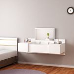 Casa si Gradina - Mobilier - Comode si corpuri - Masute de toaleta - Masa de machiaj, Hanah Home, pal melaminat, alb, 100x33x39.1 cm, oglinda inclusa - Infinity.ro