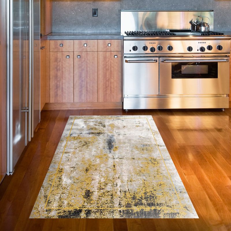 Casa si Gradina - Textile si covoare - Covoare - Covoare casa - Covor, Conceptum Hypnose, mustar, 160x230 cm, 100% poliester, antiderapant, lavabil la masina - Infinity.ro