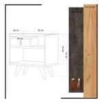 Casa si Gradina - Mobilier - Comode si corpuri - Noptiere - Noptiera, Hanah Home, pal melaminat, stejar si gri inchis, 50x40x52 cm - Infinity.ro