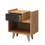 Casa si Gradina - Mobilier - Comode si corpuri - Noptiere - Noptiera, Hanah Home, pal melaminat, stejar si gri inchis, 50x40x52 cm - Infinity.ro