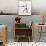 Casa si Gradina - Mobilier - Comode si corpuri - Noptiere - Noptiera, Hanah Home, pal melaminat, stejar si gri inchis, 50x40x52 cm - Infinity.ro