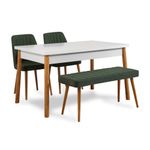 Casa si Gradina - Mobilier - Seturi de mobilier - Seturi mese si scaune - Set masa si scaune, Hanah Home, PAL melaminat, pin atlantic, alb, verde, masa 120x75x77 cm - Infinity.ro