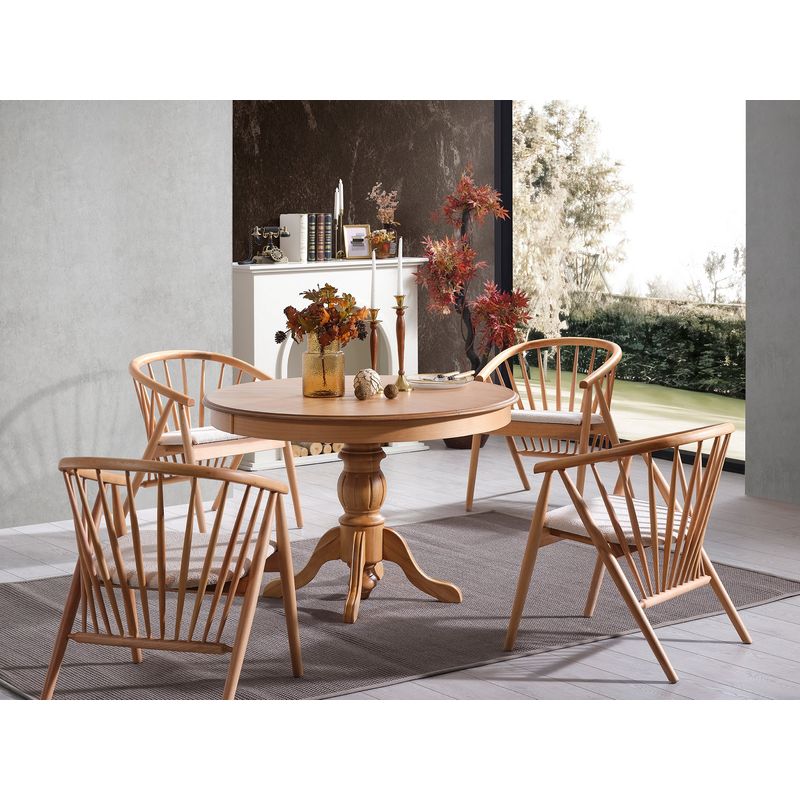 Casa si Gradina - Mobilier - Mese si birouri - Mese bucatarie si dining - Masa extensibila, Hanah Home, lemn fag, natural, 118x118x75 cm - Infinity.ro
