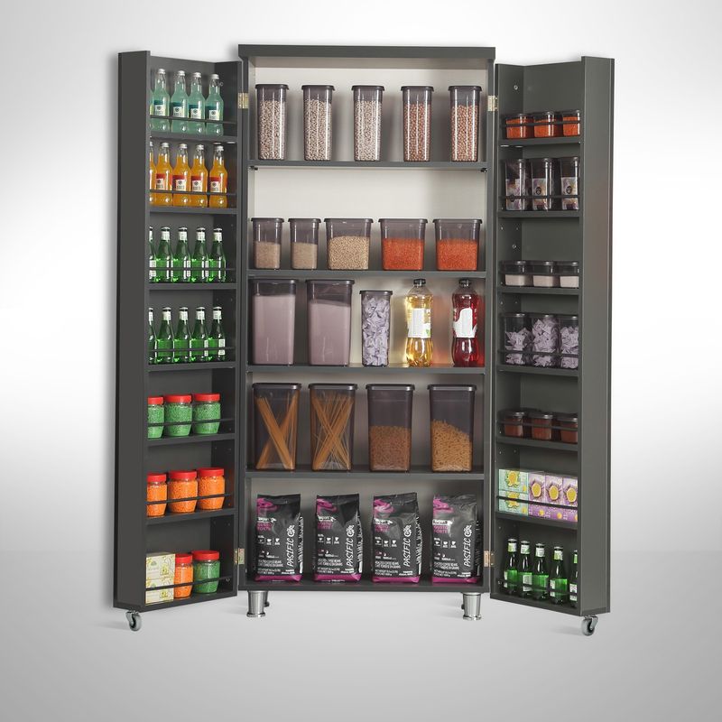 Casa si Gradina - Mobilier - Dulapuri si sifoniere - Dulapuri - Dulap multifunctional, Hanah Home, pal, antracit, 80x42x180 cm - Infinity.ro