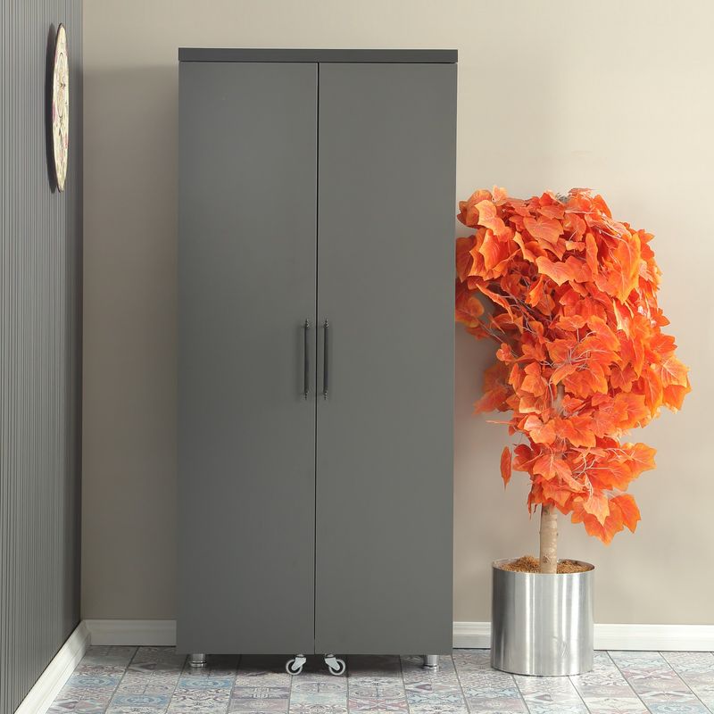 Casa si Gradina - Mobilier - Dulapuri si sifoniere - Dulapuri - Dulap multifunctional, Hanah Home, pal, antracit, 80x42x180 cm - Infinity.ro