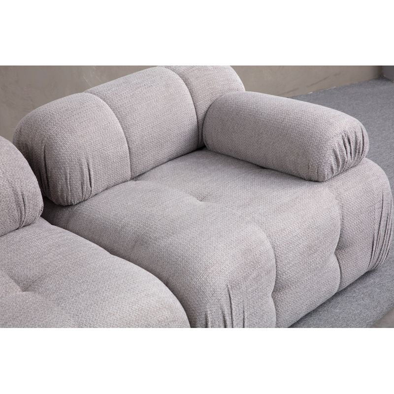 Casa si Gradina - Mobilier - Canapele si coltare - Canapele - Canapea 3 locuri, Atelier Del Sofa, lemn fag si pal, gri deschis, 290x95x75 cm - Infinity.ro
