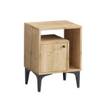 Casa si Gradina - Mobilier - Comode si corpuri - Noptiere - Noptiera, Hanah Home, pal melaminat, nuc si negru, 40x35x55 cm - Infinity.ro