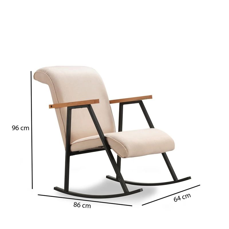 Casa si Gradina - Mobilier - Scaune si fotolii - Fotolii - Fotoliu balansoar, Hanah Home, tesatura tricotata poliester cu bumbac, crem, 65x55x44 cm - Infinity.ro