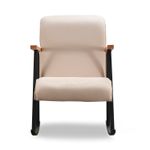Casa si Gradina - Mobilier - Scaune si fotolii - Fotolii - Fotoliu balansoar, Hanah Home, tesatura tricotata poliester cu bumbac, crem, 65x55x44 cm - Infinity.ro