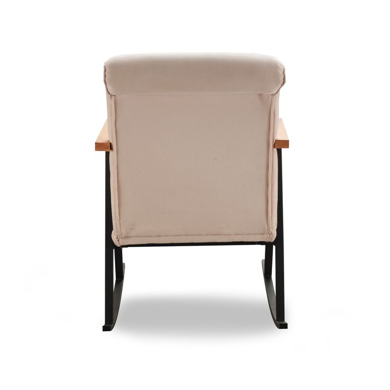 Casa si Gradina - Mobilier - Scaune si fotolii - Fotolii - Fotoliu balansoar, Hanah Home, tesatura tricotata poliester cu bumbac, crem, 65x55x44 cm - Infinity.ro