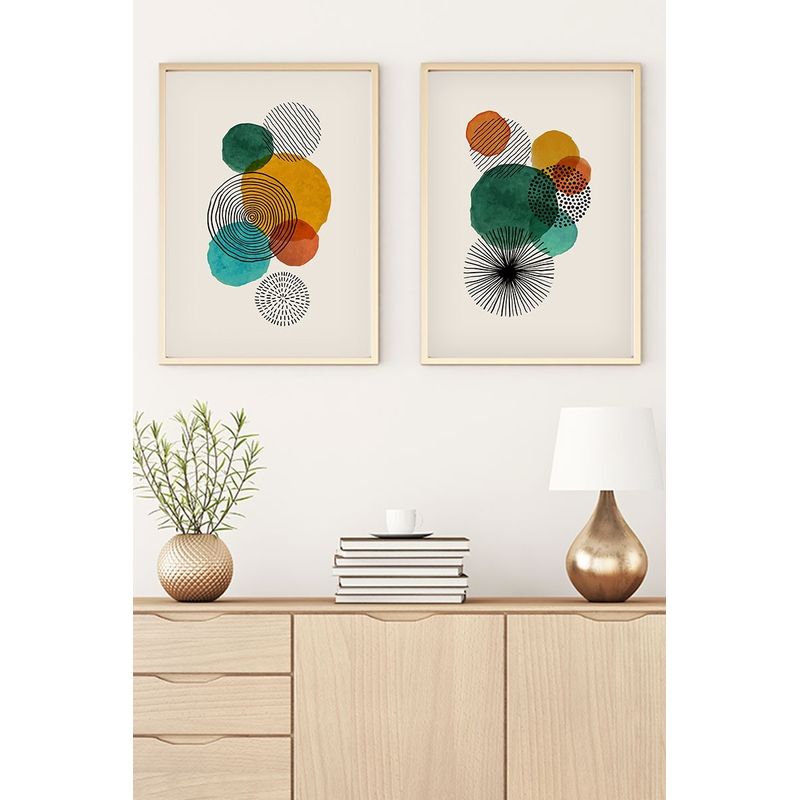 Casa si Gradina - Decoratiuni - Tablouri - Tablou decorativ cu rama, Wallxpert, mdf, multicolor, 70x50 cm, set 2 bucati, 693BSE1627 - Infinity.ro