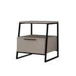 Casa si Gradina - Mobilier - Comode si corpuri - Noptiere - Noptiera, Hanah Home, pal melaminat, mocha deschis si negru, 45x41x50 cm - Infinity.ro