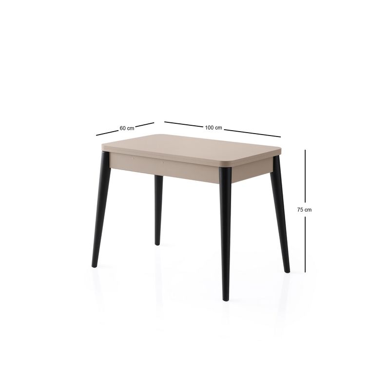 Casa si Gradina - Mobilier - Mese si birouri - Mese bucatarie si dining - Masa extensibila, Hanah Home, pal melaminat, mocha deschisa, 100x60x75 cm - Infinity.ro