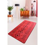 Casa si Gradina - Textile si covoare - Covoare - Covorase intrare - Covoras de hol, Conceptum Hypnose, rosu negru, 100x300 cm, 100% poliester, antiderapant - Infinity.ro