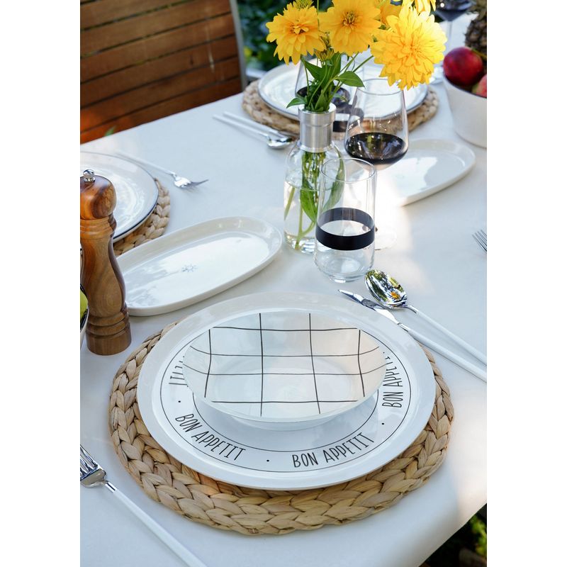 Casa si Gradina - Bucatarie si vesela - Vesela si tacamuri - Farfurii si boluri - Set farfurii, Hermia, ceramica, alb, 20x20 cm, 6 piese - Infinity.ro
