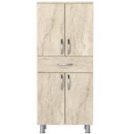 Casa si Gradina - Mobilier - Mobilier baie - Comode baie - Dulap baie, Hanah Home, pal melaminat, travertin, 59.4x31.5x140 cm - Infinity.ro