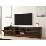 Casa si Gradina - Mobilier - Comode si corpuri - Comode - Comoda tv, Hanah Home, pal melaminat, nuc si antracit, 180x45x40 cm - Infinity.ro