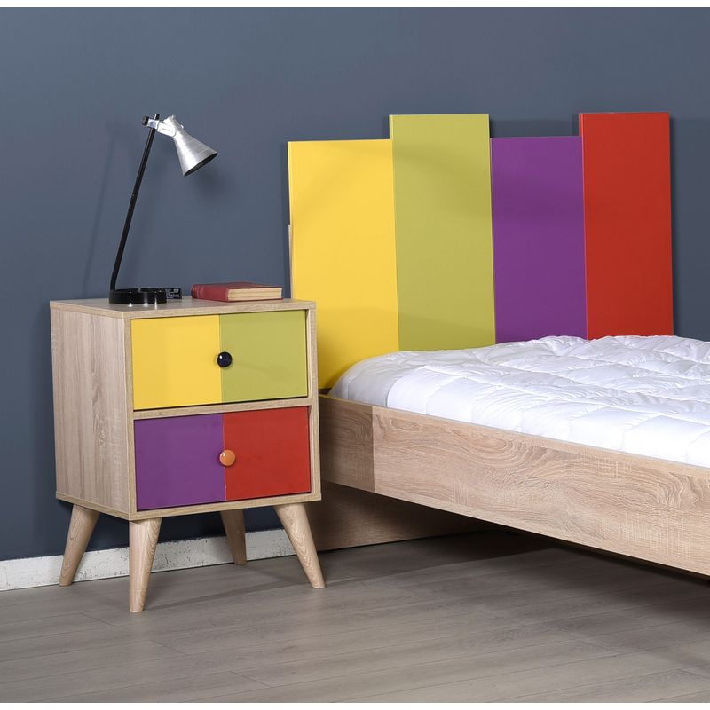 Casa si Gradina - Mobilier - Comode si corpuri - Noptiere - Noptiera, Hanah Home, pal melaminat, multicolor, 44x44x66 cm - Infinity.ro