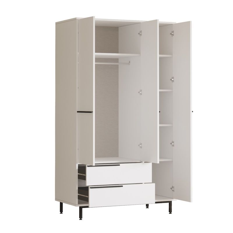 Casa si Gradina - Mobilier - Dulapuri si sifoniere - Sifoniere - Sifonier, Hanah Home, pal melaminat, alb, 112.2x55x195.6 cm - Infinity.ro