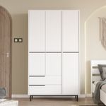 Casa si Gradina - Mobilier - Dulapuri si sifoniere - Sifoniere - Sifonier, Hanah Home, pal melaminat, alb, 112.2x55x195.6 cm - Infinity.ro