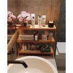 Casa si Gradina - Mobilier - Mobilier baie - Etajere baie - Etajera baie, Hanah Home, lemn masiv, auriu maro, 45x16x40 cm - Infinity.ro