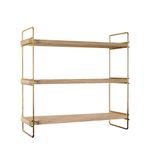 Casa si Gradina - Mobilier - Mobilier baie - Etajere baie - Etajera baie, Hanah Home, lemn masiv, auriu maro, 45x16x40 cm - Infinity.ro