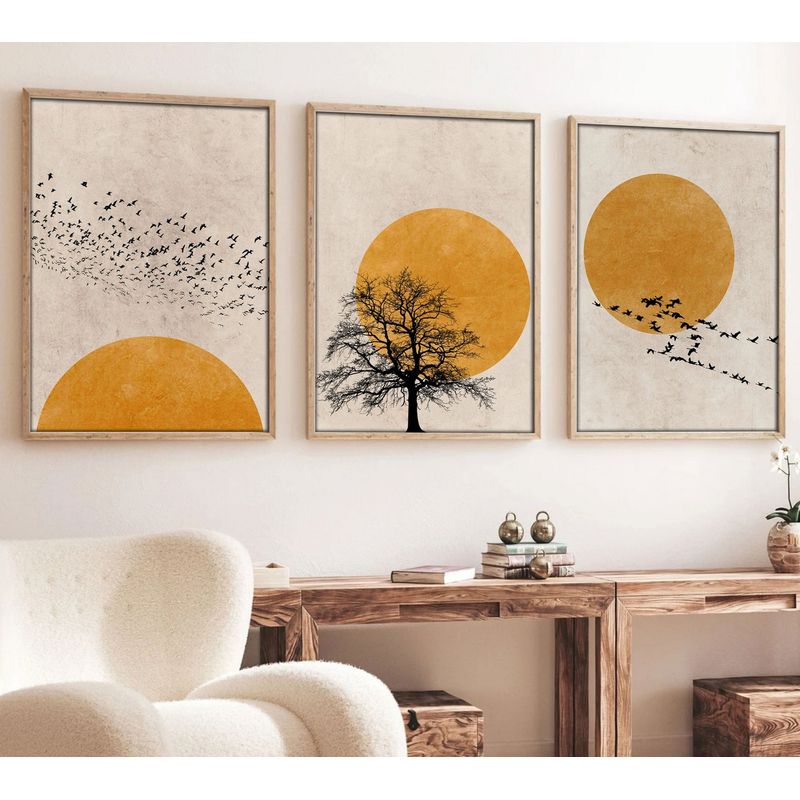 Casa si Gradina - Decoratiuni - Tablouri - Tablou decorativ cu rama, Wallxpert, mdf si lemn masiv, multicolor, 50x70 cm, set 3 piese, 693BSE1310 - Infinity.ro