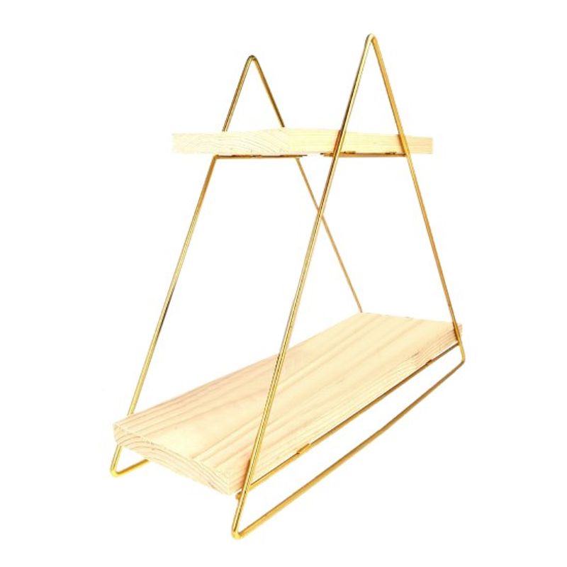 Casa si Gradina - Mobilier - Mobilier baie - Etajere baie - Etajera de baie, Hanah Home, lemn masiv, auriu maro, 38x16x42 cm - Infinity.ro