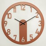 Casa si Gradina - Decoratiuni - Ceasuri - Ceas de perete decorativ, Wallxpert, otel, rosu, 48x48 cm - Infinity.ro