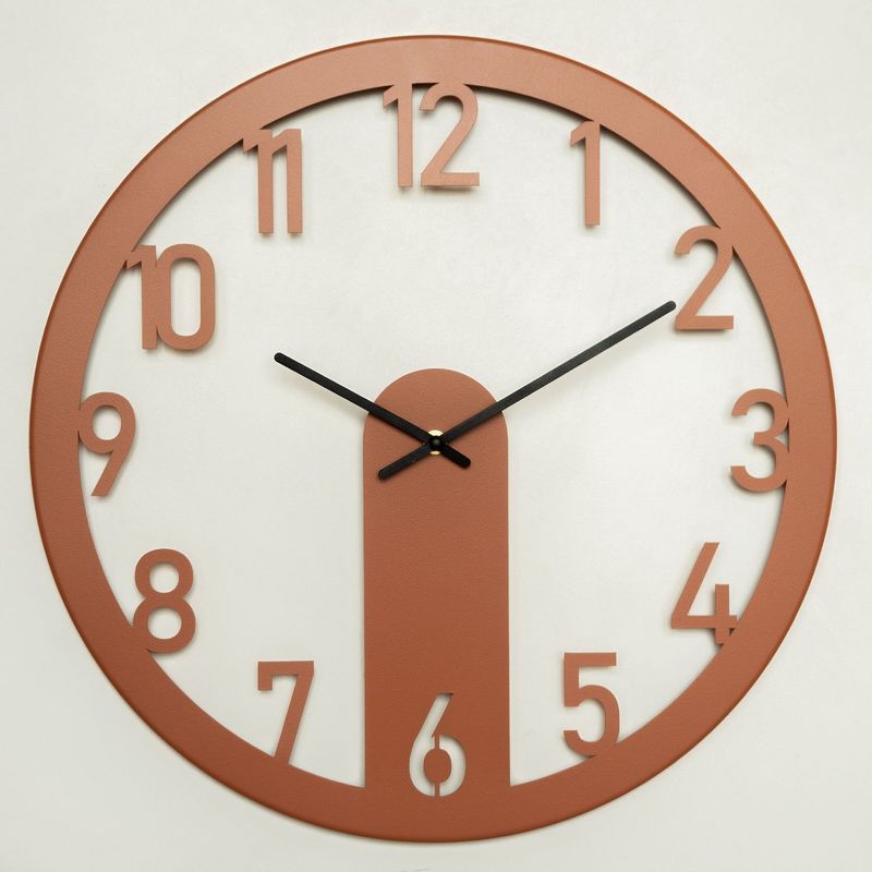 Casa si Gradina - Decoratiuni - Ceasuri - Ceas de perete decorativ, Wallxpert, otel, rosu, 48x48 cm - Infinity.ro