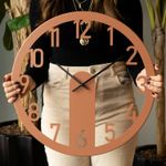 Casa si Gradina - Decoratiuni - Ceasuri - Ceas de perete decorativ, Wallxpert, otel, rosu, 48x48 cm - Infinity.ro