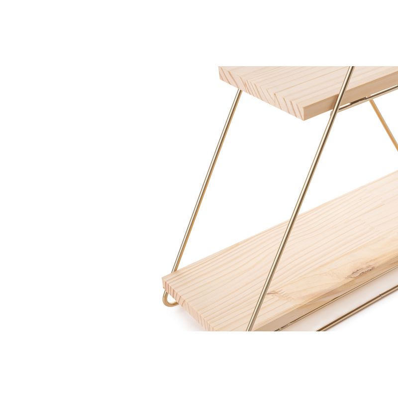 Casa si Gradina - Mobilier - Mobilier baie - Etajere baie - Etajera de baie, Hanah Home, lemn masiv, auriu maro, 38x16x42 cm - Infinity.ro