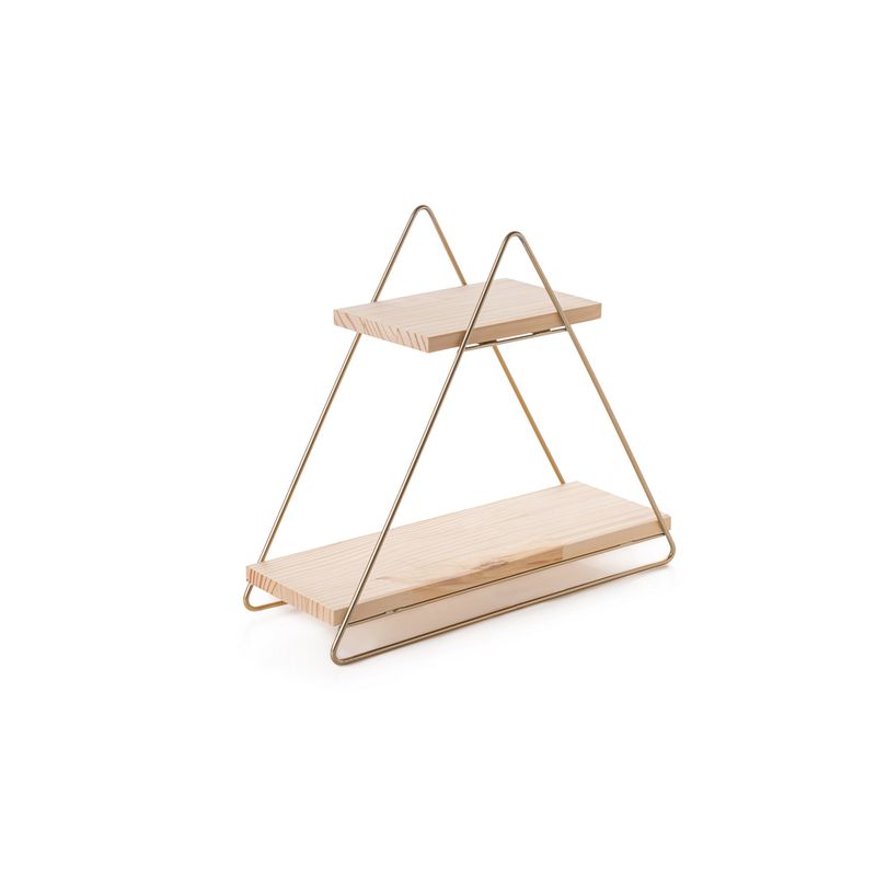 Casa si Gradina - Mobilier - Mobilier baie - Etajere baie - Etajera de baie, Hanah Home, lemn masiv, auriu maro, 38x16x42 cm - Infinity.ro