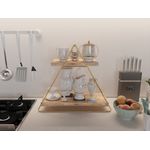 Casa si Gradina - Mobilier - Mobilier baie - Etajere baie - Etajera de baie, Hanah Home, lemn masiv, auriu maro, 38x16x42 cm - Infinity.ro