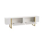 Casa si Gradina - Mobilier - Comode si corpuri - Comode - Comoda tv, Hanah Home, pal melaminat, alb auriu, 180x50x29.5 cm - Infinity.ro